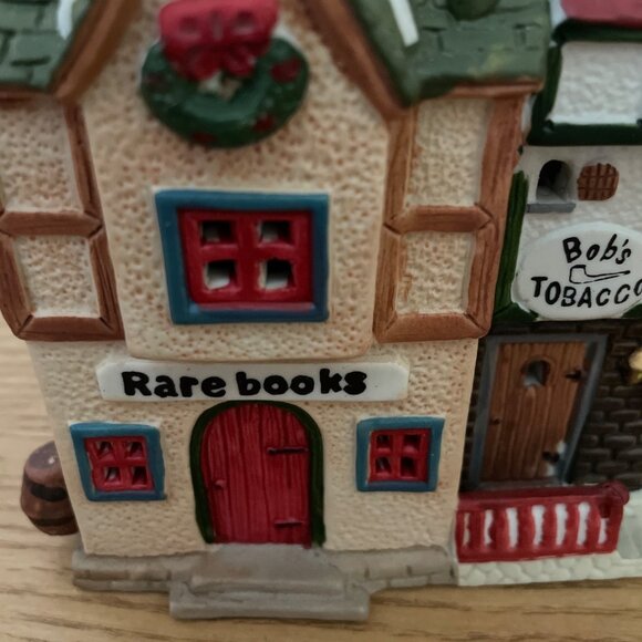 Vtg Lemax Village Square Collectibles Bobs Tobacco Rare Books Christmas Lighted - Picture 7 of 14